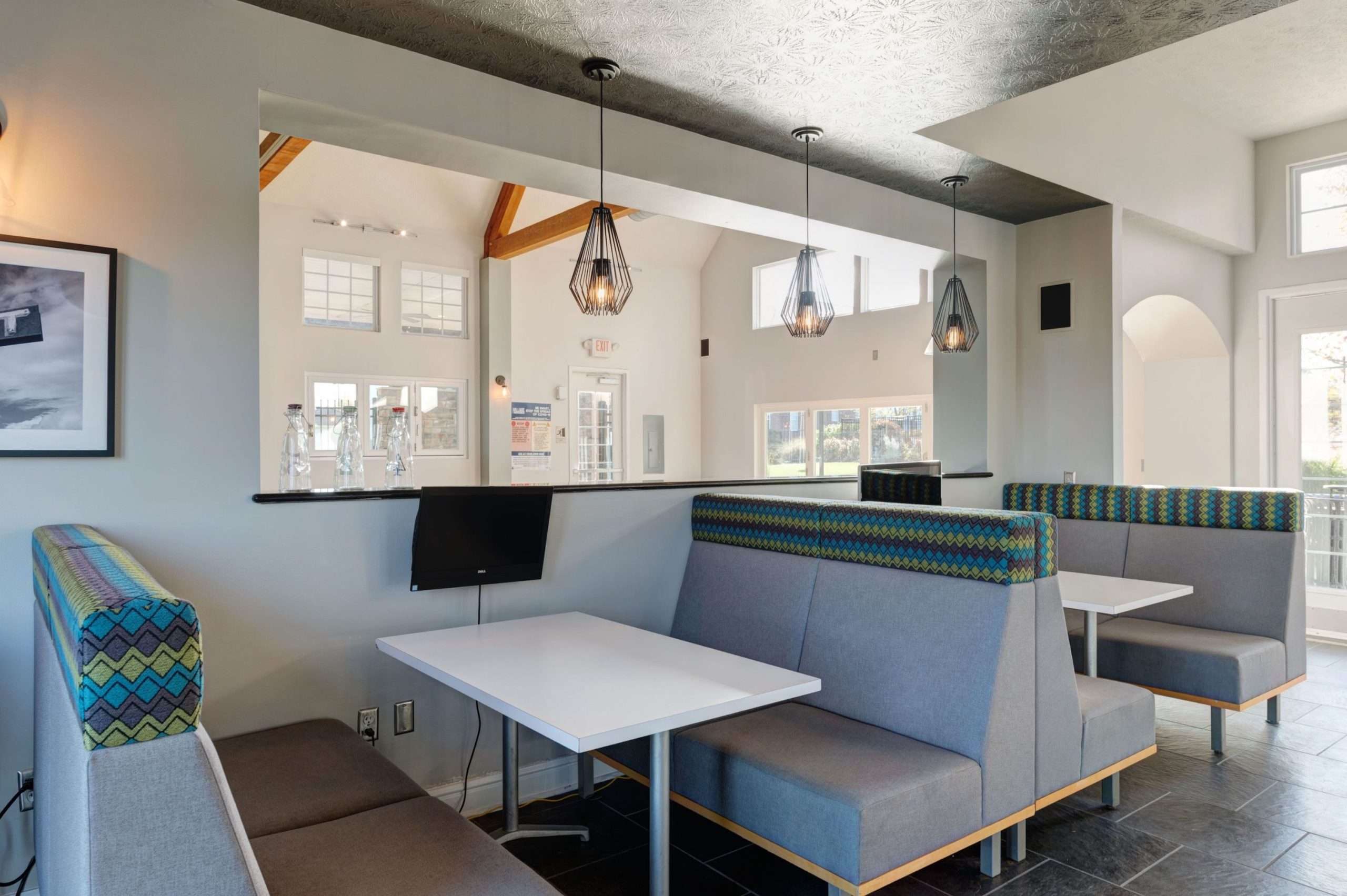 a booth seating in a restaurant